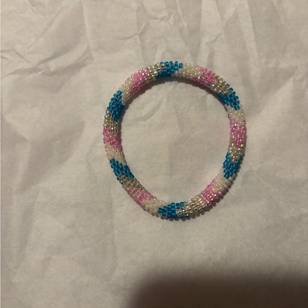 Sashka Co hand crocheted beaded roll on bracelet original size